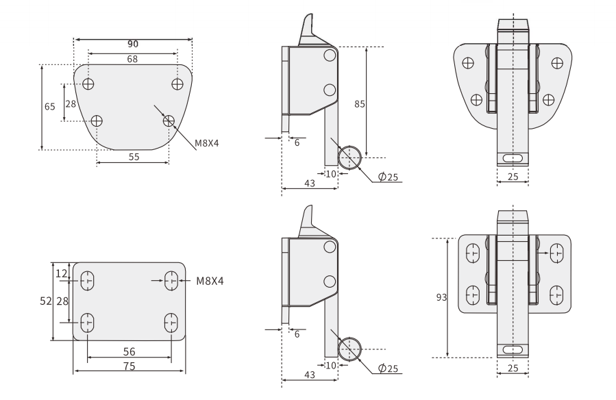 歐拓制造雙聯(lián)動(dòng)B款半圓拉手座,蒸烤箱柜把手座